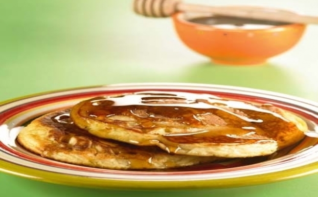Panqueques de avena con miel de maple